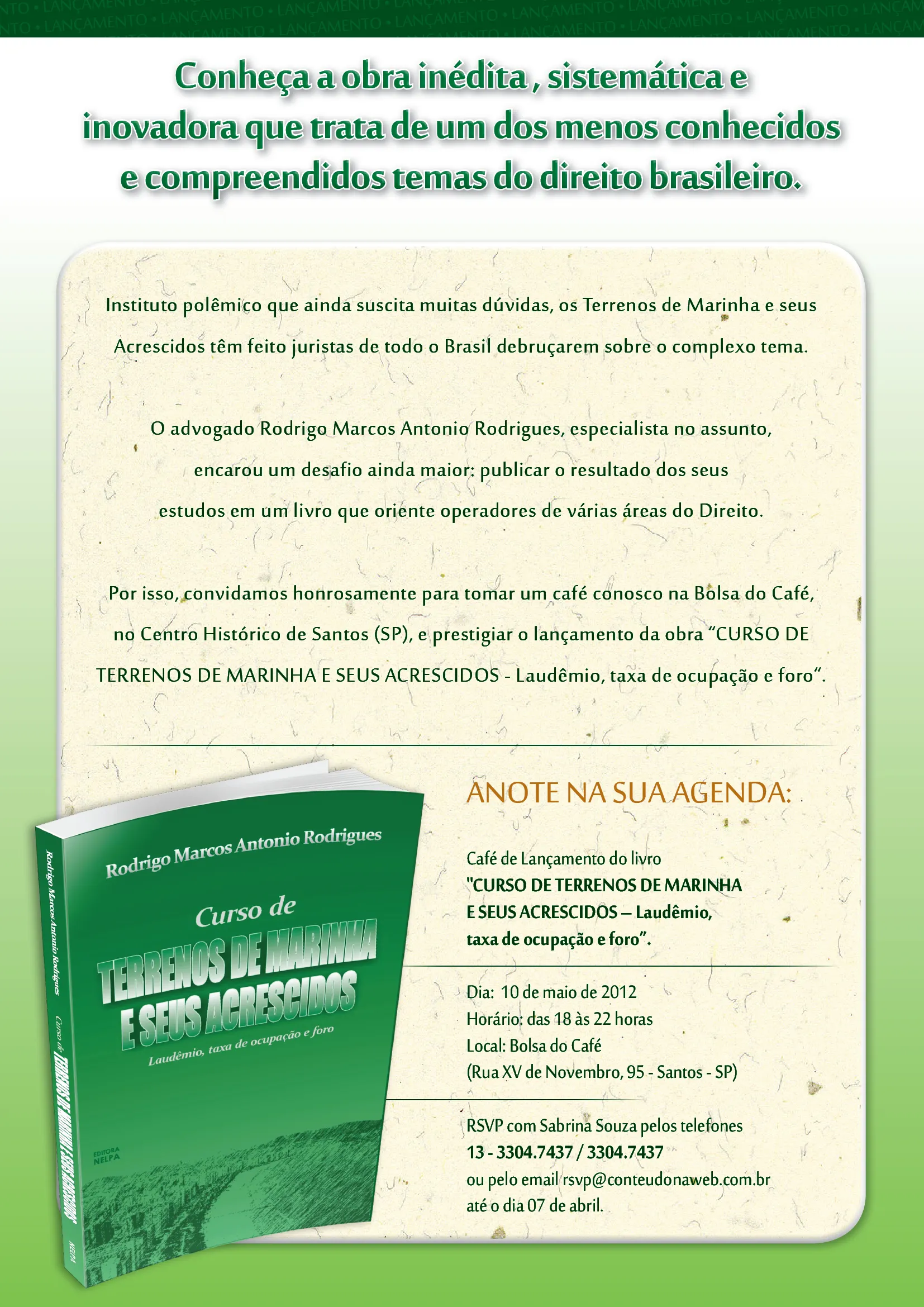 Convite de lançamento de livro