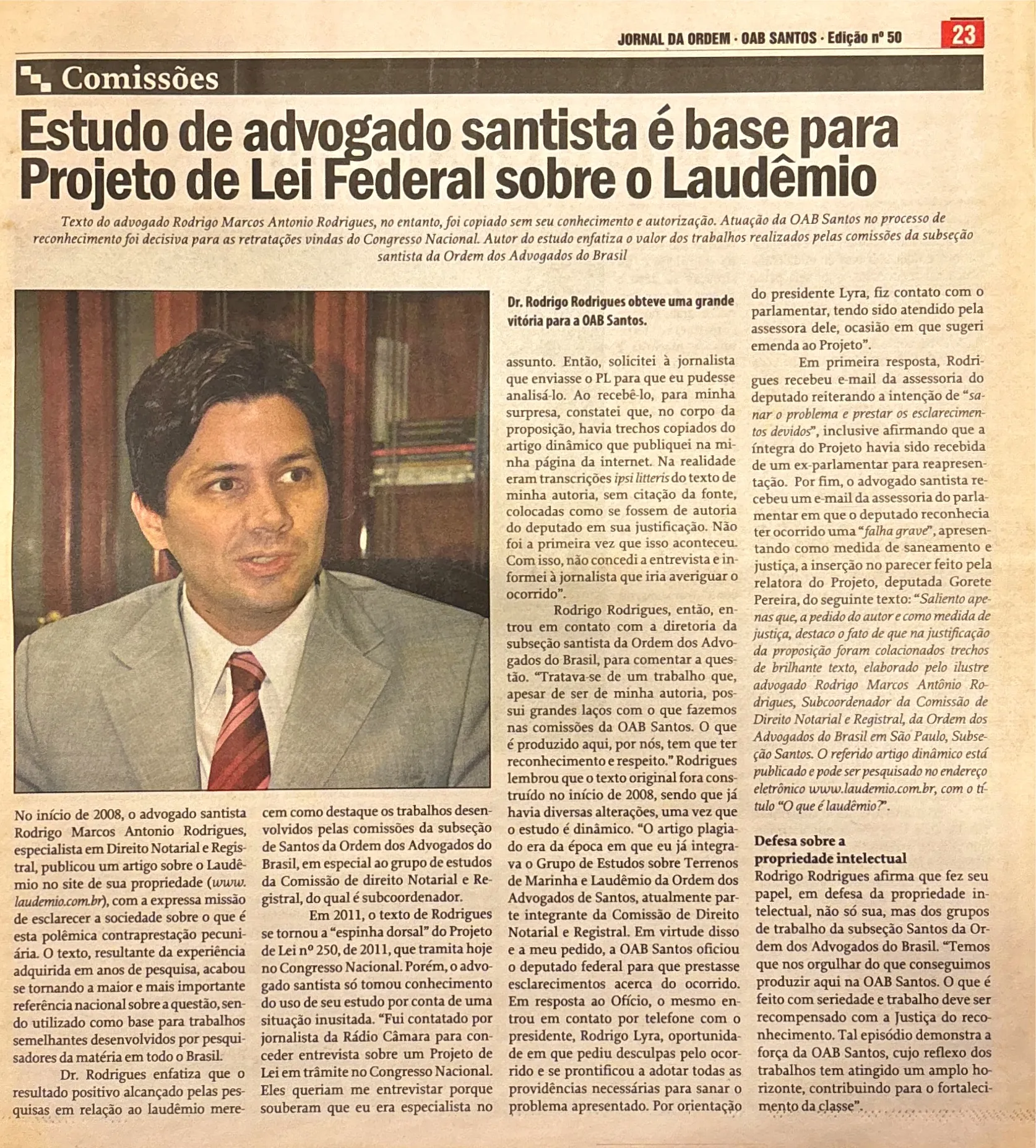 Estudo de advogado santista é base para Projeto de Lei Federal sobre Laudêmio